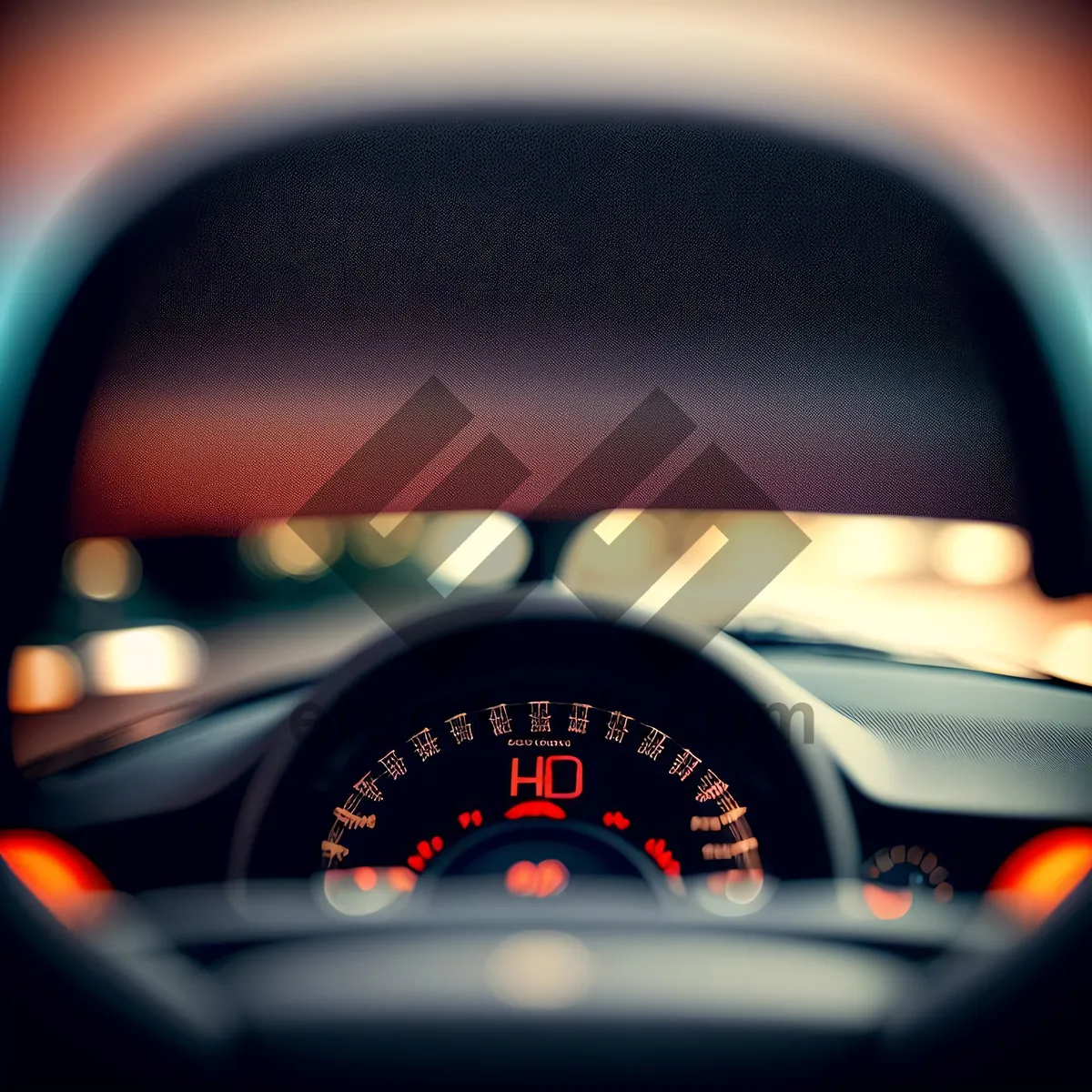 Picture of Fuel Gauge and Speedometer on Car Dashboard