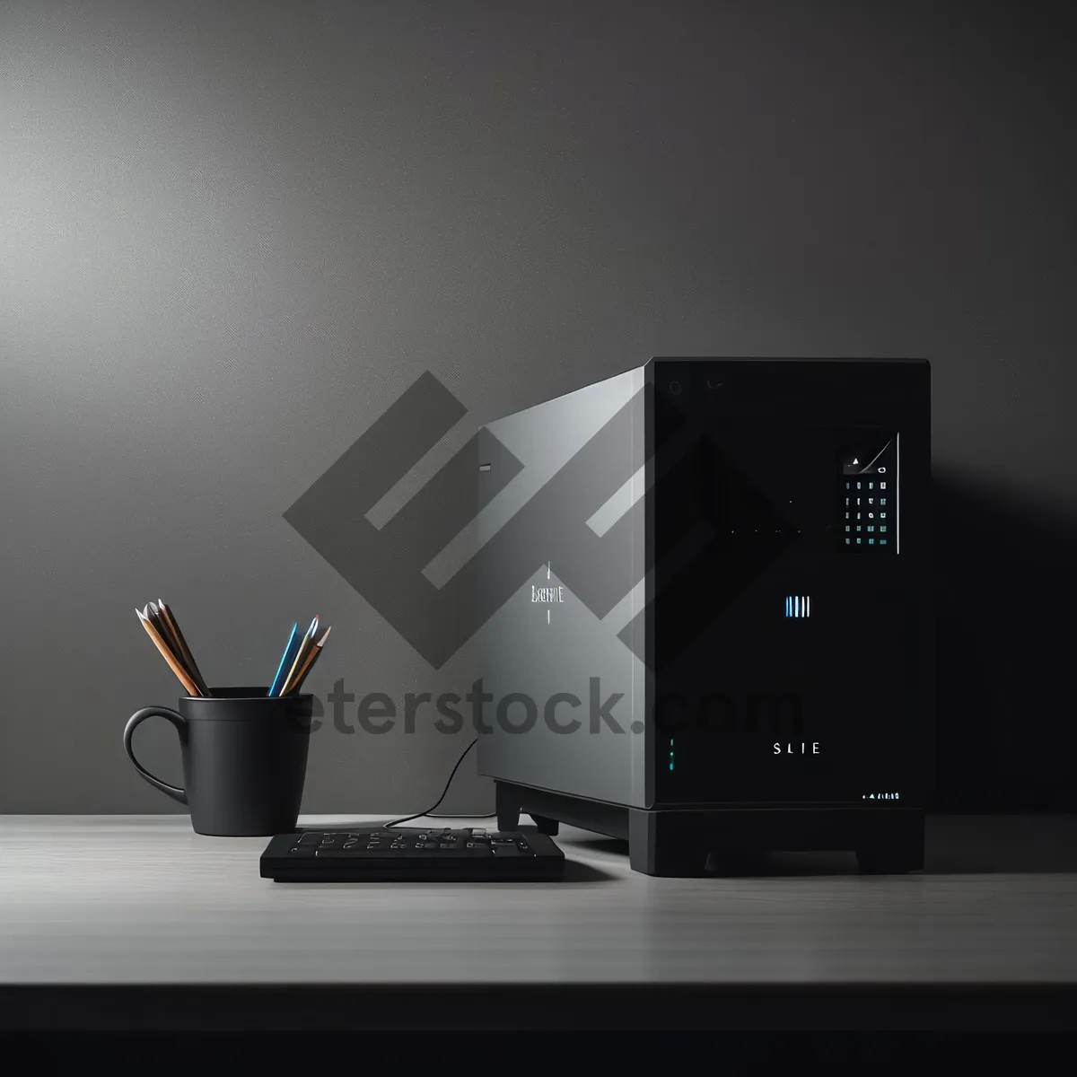 Picture of Modern Desktop Computer with Digital Display