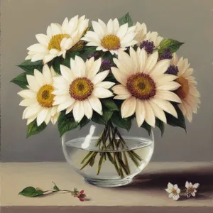 Yellow Daisy Bouquet - Summer Blooms in Vase