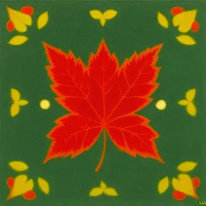 Autumn Foliage: Colorful Maple Leaves in Floral Pattern