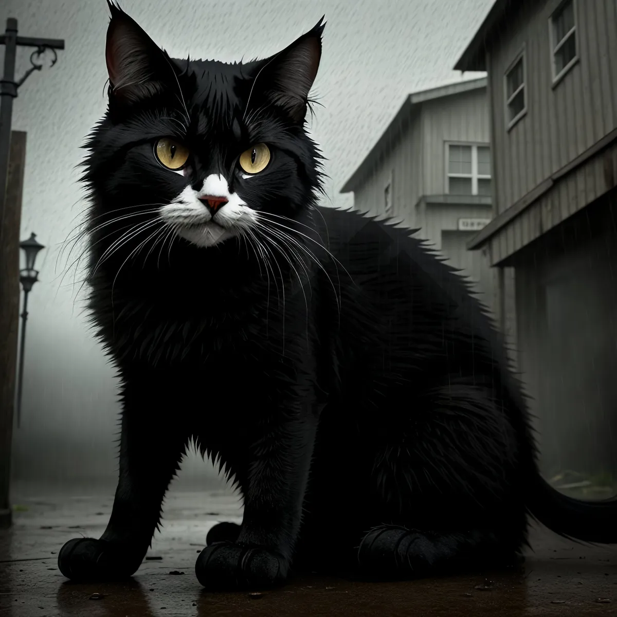 Picture of Curious Kitty with Fluffy Fur and Whiskers