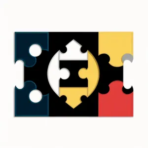 Connected 3D Puzzle Icon Design
