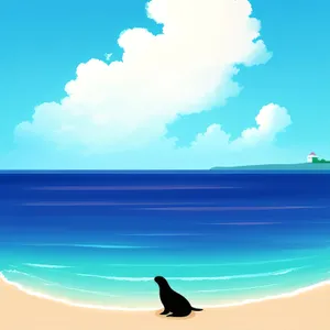 Sunny Seaside Bliss: A Tranquil Tropical Coastal Landscape