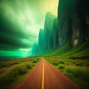 Serene Highway Under Sunny Skies