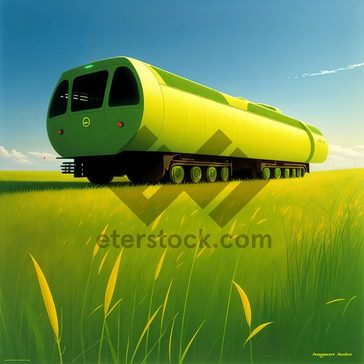 Picture of Idyllic countryside meadow with a cloudy horizon