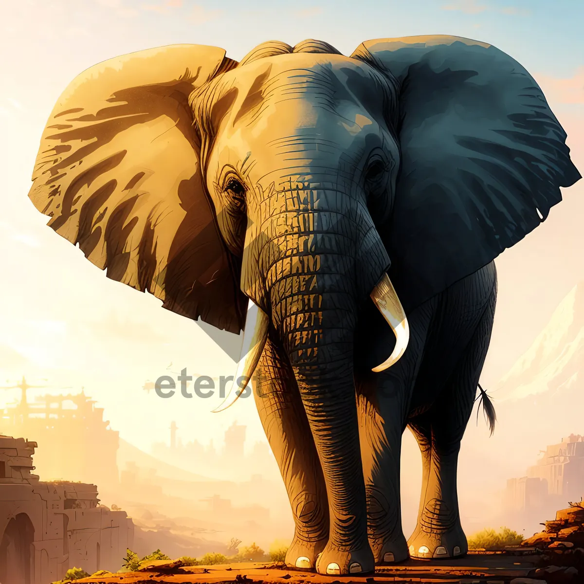 Picture of Graceful Giants: Majestic Elephants in the Wild