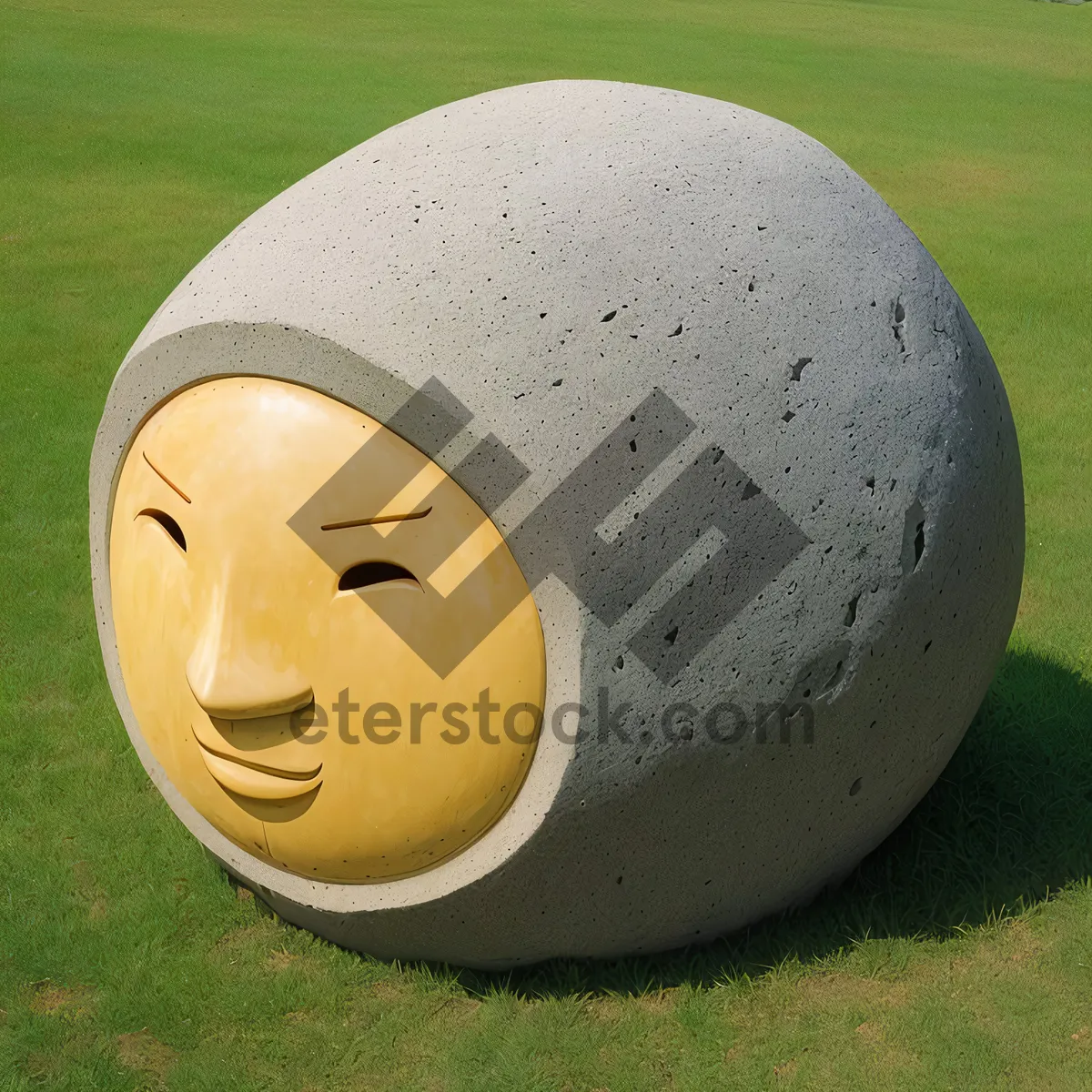 Picture of Golfing Competition on Green Field with Helmets