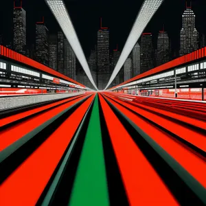 Urban Motion: Vibrant Tunnel Cityscape Graphic