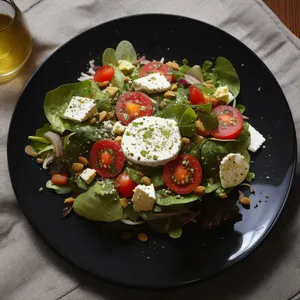 Fresh Mediterranean Salad with Grilled Chicken and Olives