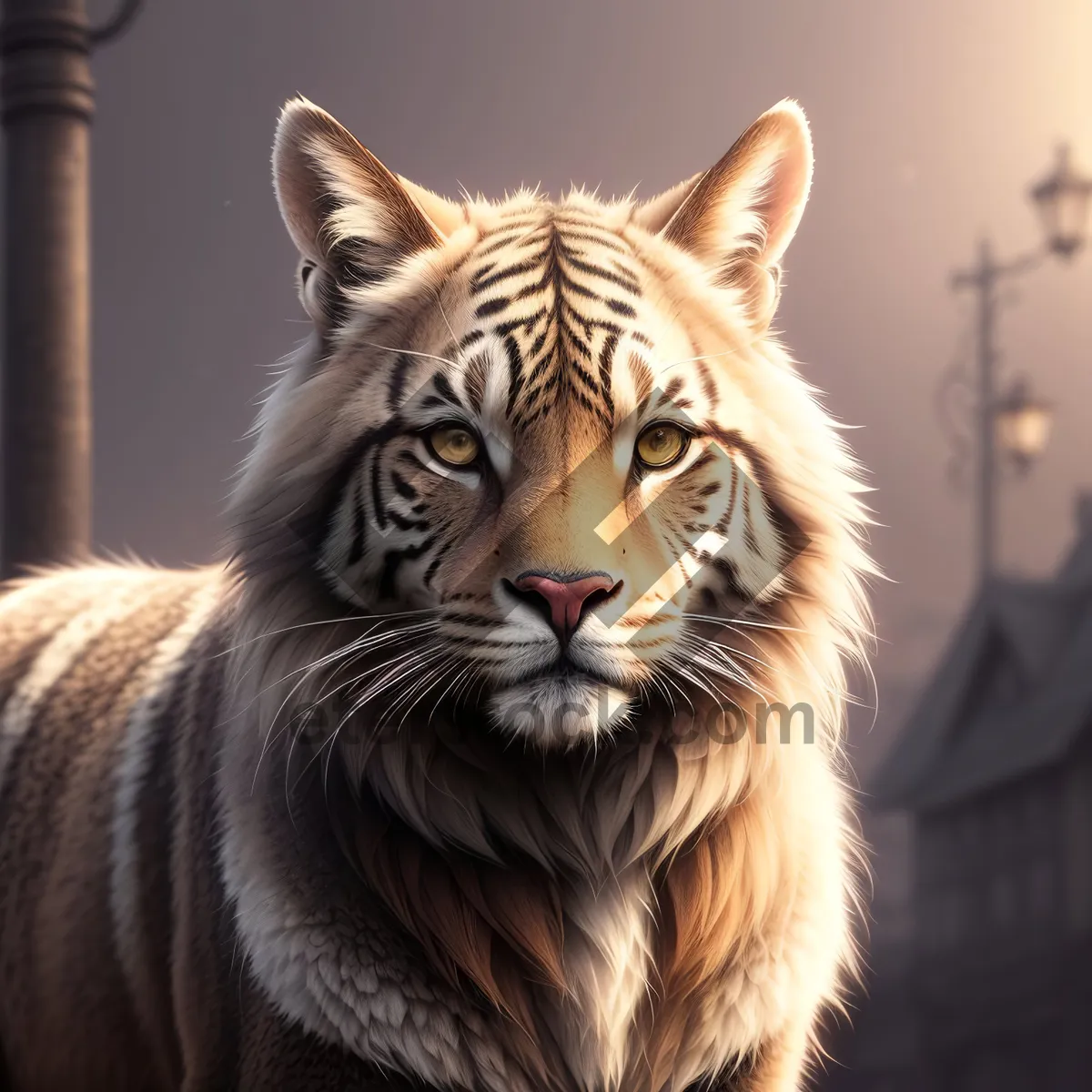 Picture of Powerful Striped Feline in the Wild: Tiger Cat