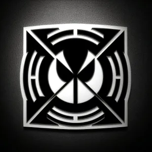 Black Heraldic Icon: Classic Graphic Design Symbol