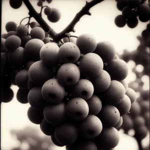 Sweet and Juicy Grape Cluster in Vineyard