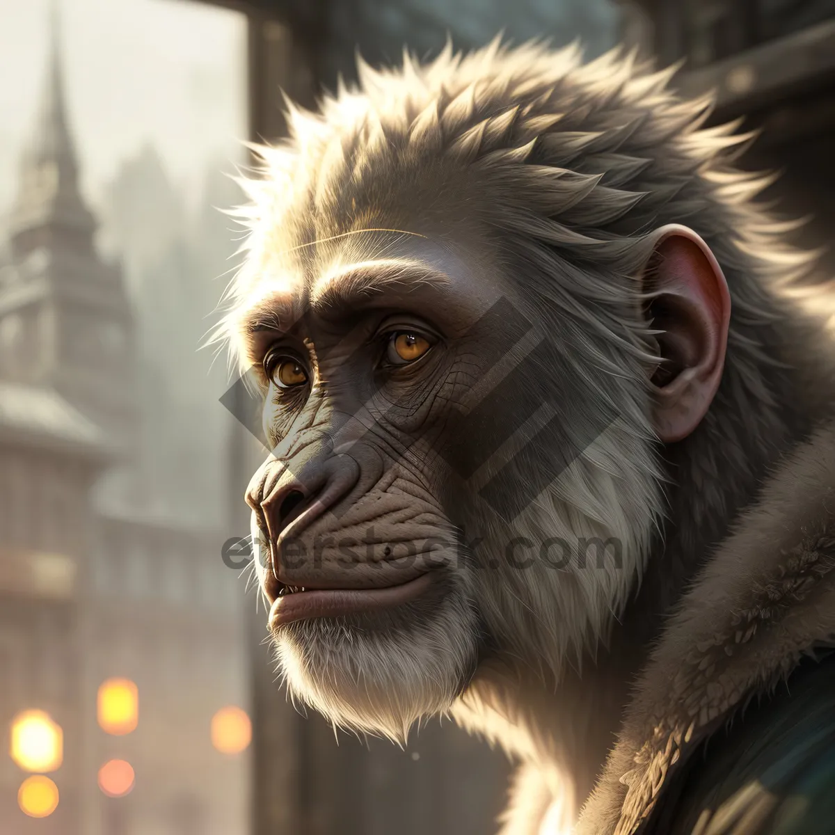 Picture of Primate Portrait in the Wild: Majestic Gorilla King.