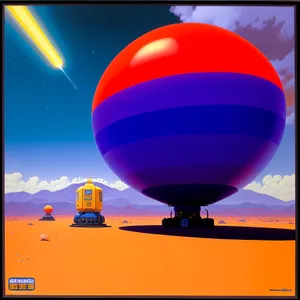 Colorful Hot Air Balloon Soaring through the Sky