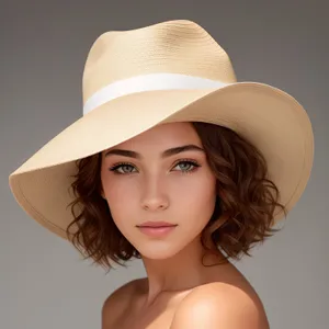 Fashionable Lady in Sensual Cowboy Hat