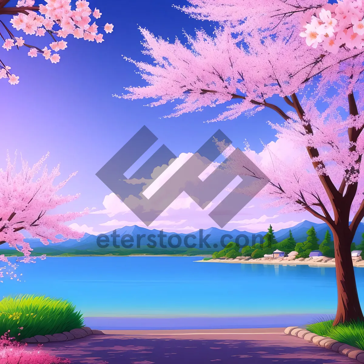 Picture of Seasonal Nature Landscape with Pink Skies