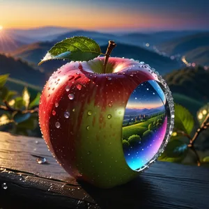 Fresh Juicy Red Delicious Apple With Stem