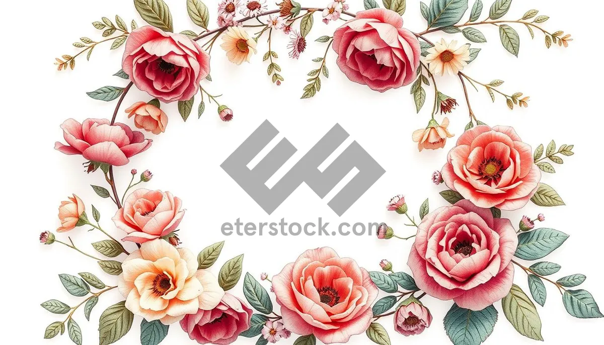 Picture of Floral silhouette graphic design wallpaper with artistic curve texture