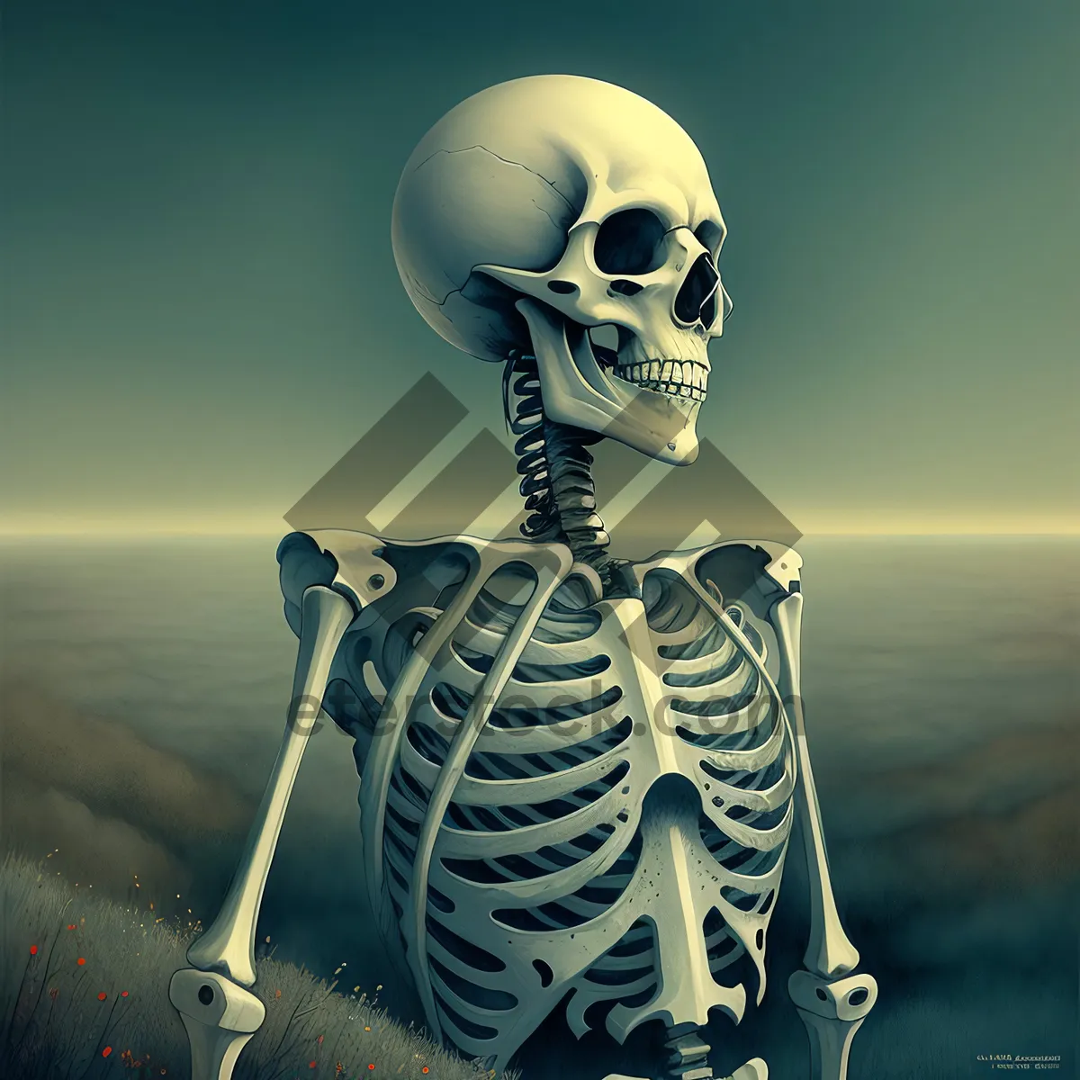 Picture of Horror Sculpted Skeleton Bust - Conceptual Artwork