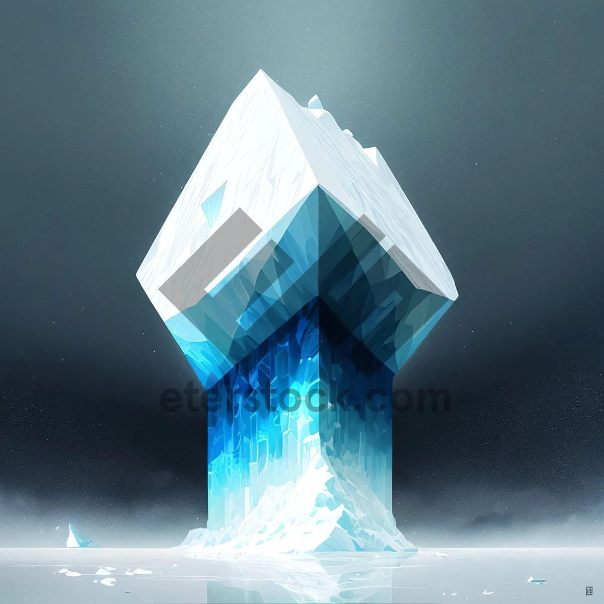 Picture of Crystal Clear Iceberg in Bright Sky