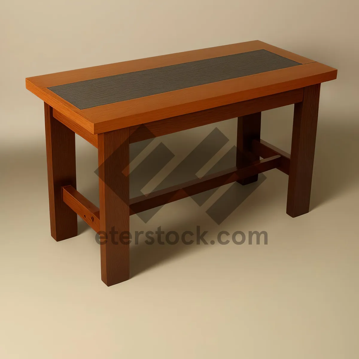 Picture of Wooden Work Table with Brown Chair