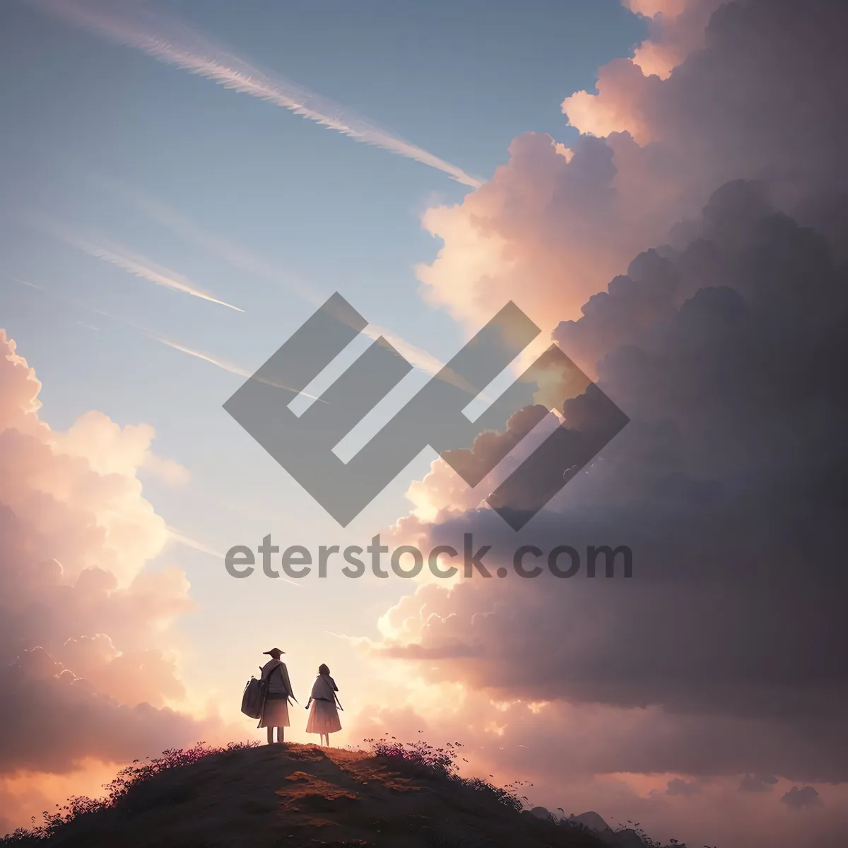 Picture of Vibrant Sunset Sky with Atmospheric Lighting