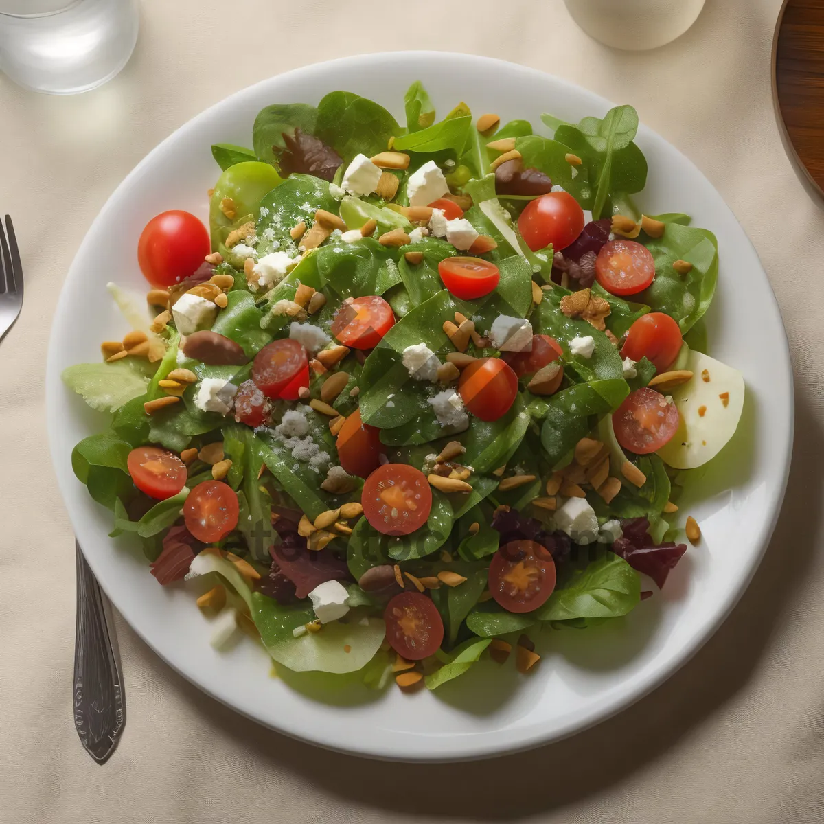 Picture of Delicious Gourmet Salad Plate with Fresh Vegetables
