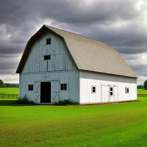 Rustic Country Farmhouse with Old Barn