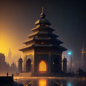 Golden Pagoda at Ancient City's Skyline