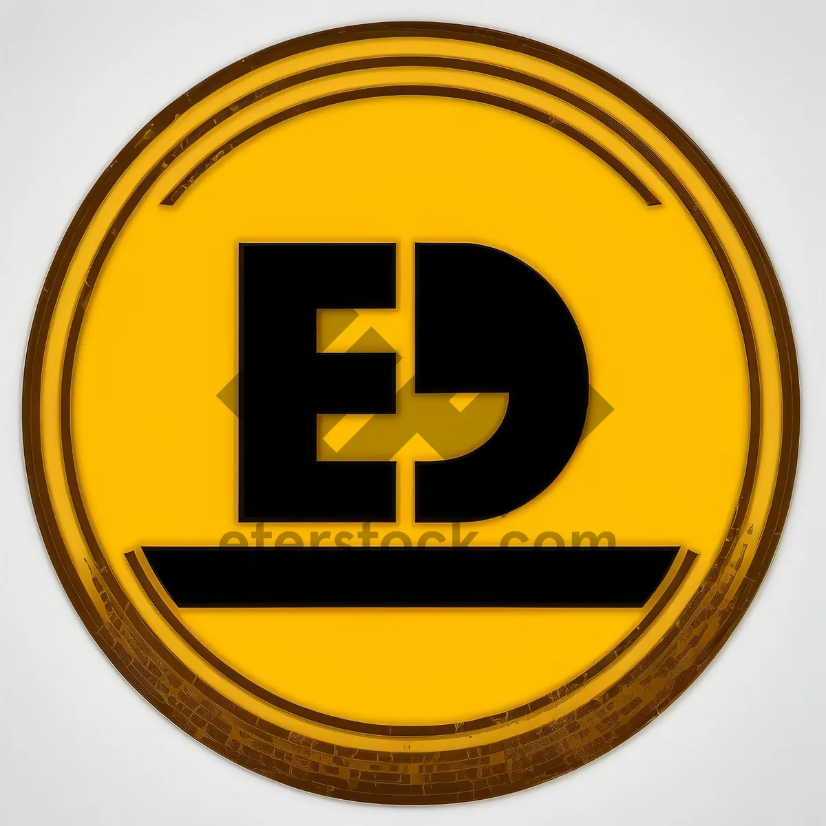 Picture of Shiny gold button icon with 3D design for web and business.