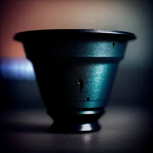 Coffee Cup on Saucer with Empty Glass