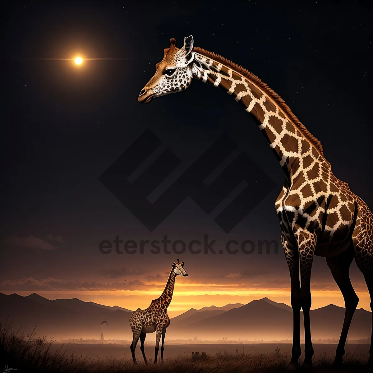 Picture of Majestic Giraffe in South African Savanna