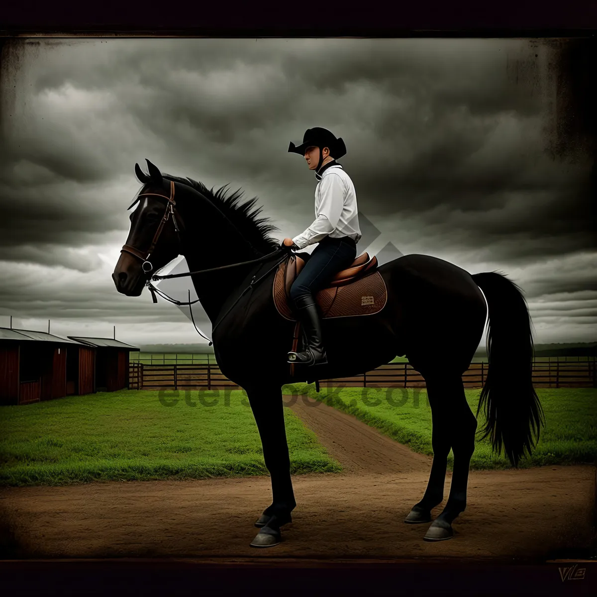 Picture of Rustic Equestrian Competition on Ranch