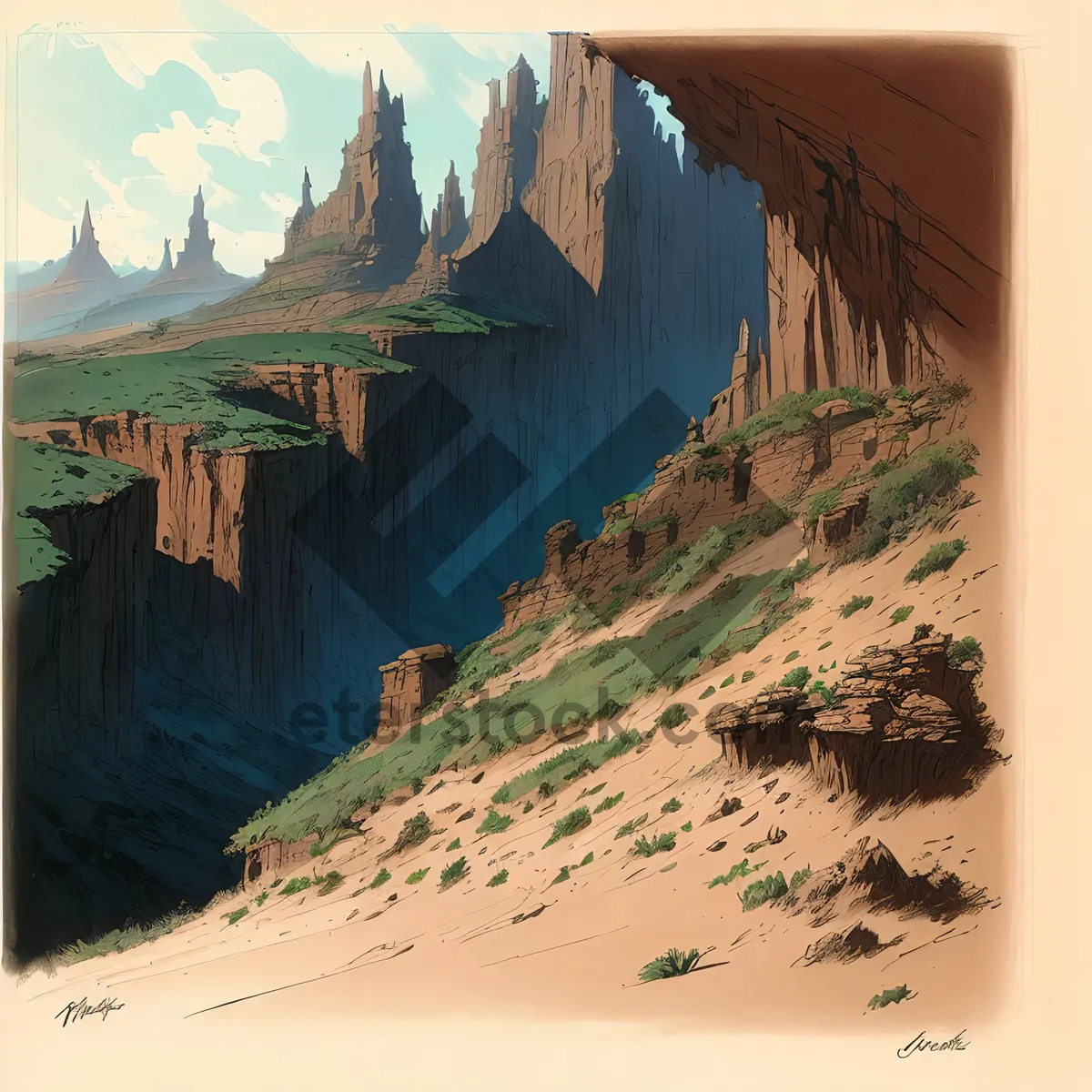 Picture of Majestic Rocky Valley in National Park