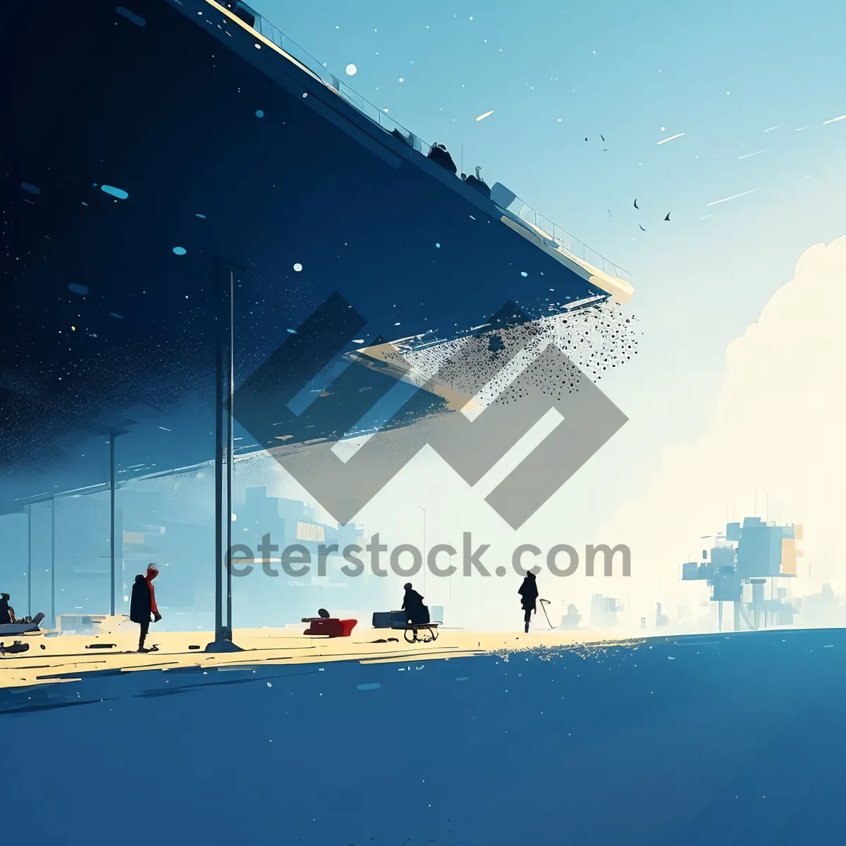 Picture of Sun-kissed Coastal Resort: Aerial View of Beach, Water, and City
