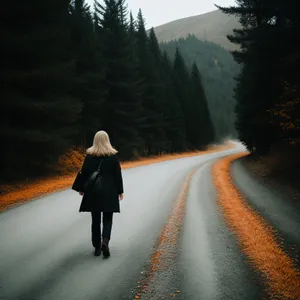 Scenic Mountain Highway Road in Winter