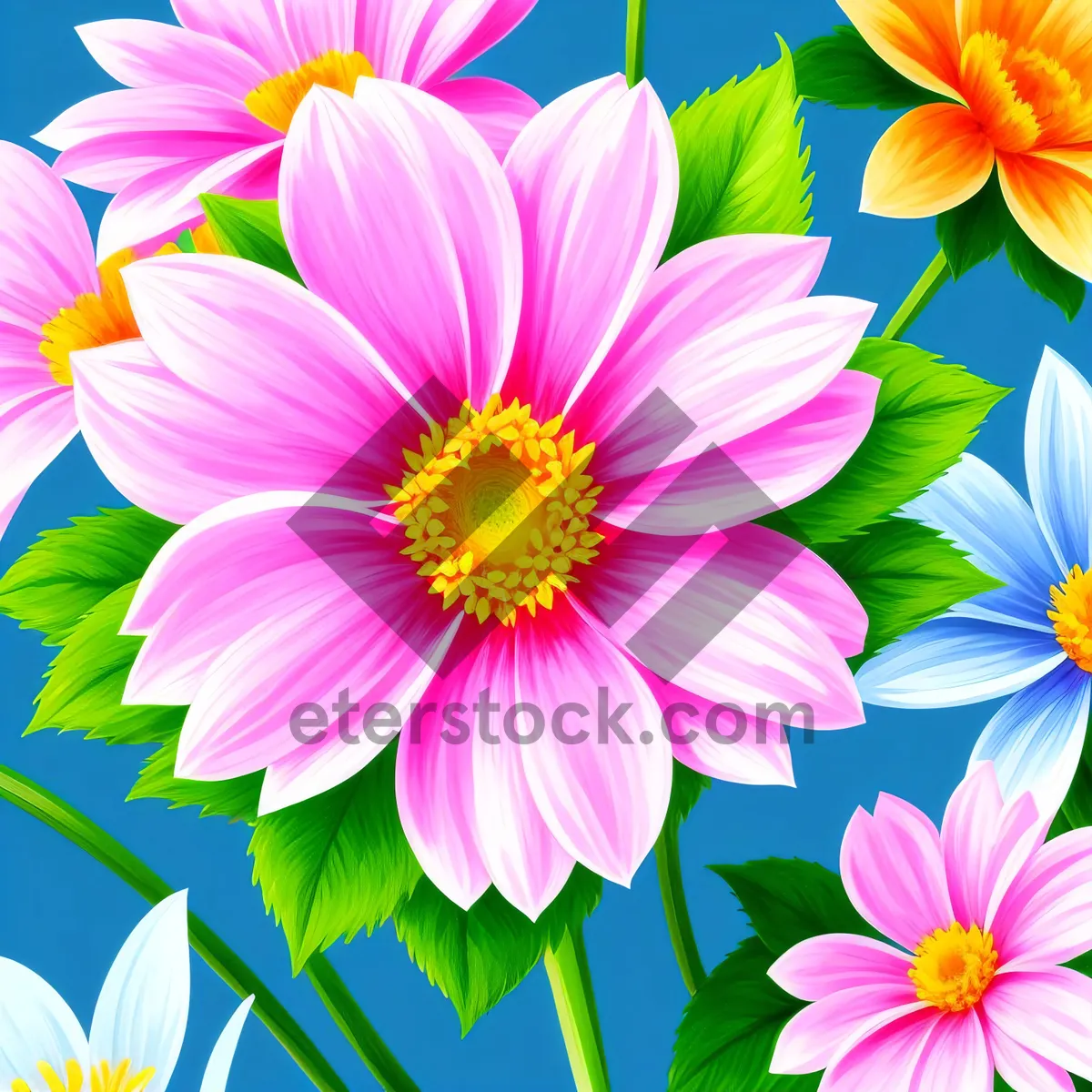 Picture of Vibrant Pink Floral Pattern for Summer Wallpaper