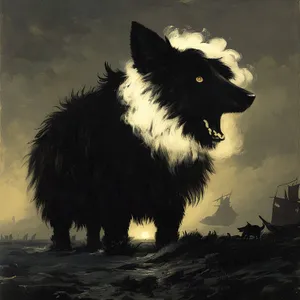 Black Terrier Shepherd Dog Portrait"
or
"Scotch Terrier Border Collie Pet Image