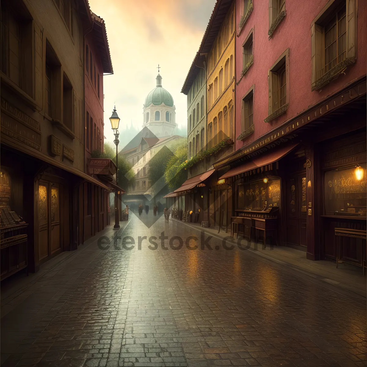 Picture of Enchanting Nighttime View of Historic City Channel Bridge