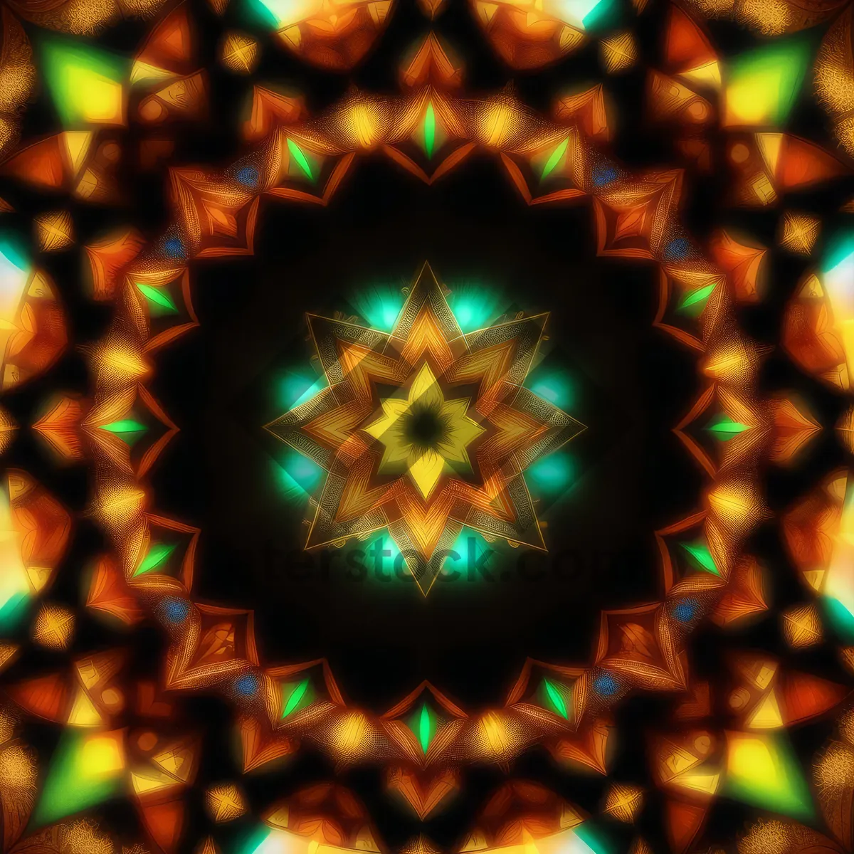 Picture of Vibrant Fractal Lighting: A Colorful Kaleidoscope of Abstracts.