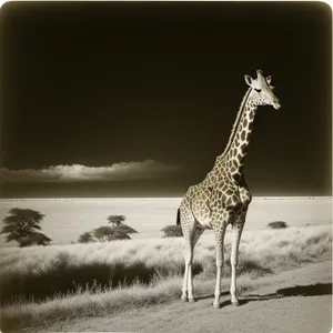 Graceful Giraffe in South African Wildlife Reserve