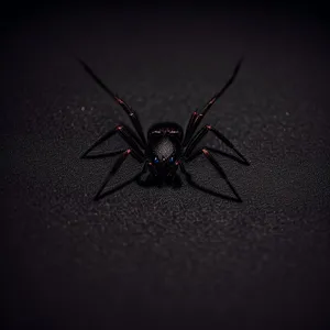 Black Widow Spider: Close-up of Invertebrate Arachnid