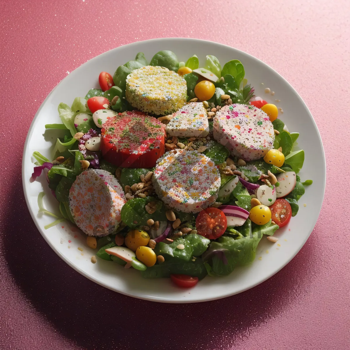 Picture of Healthy Gourmet Salad with Fresh Vegetables and Berries