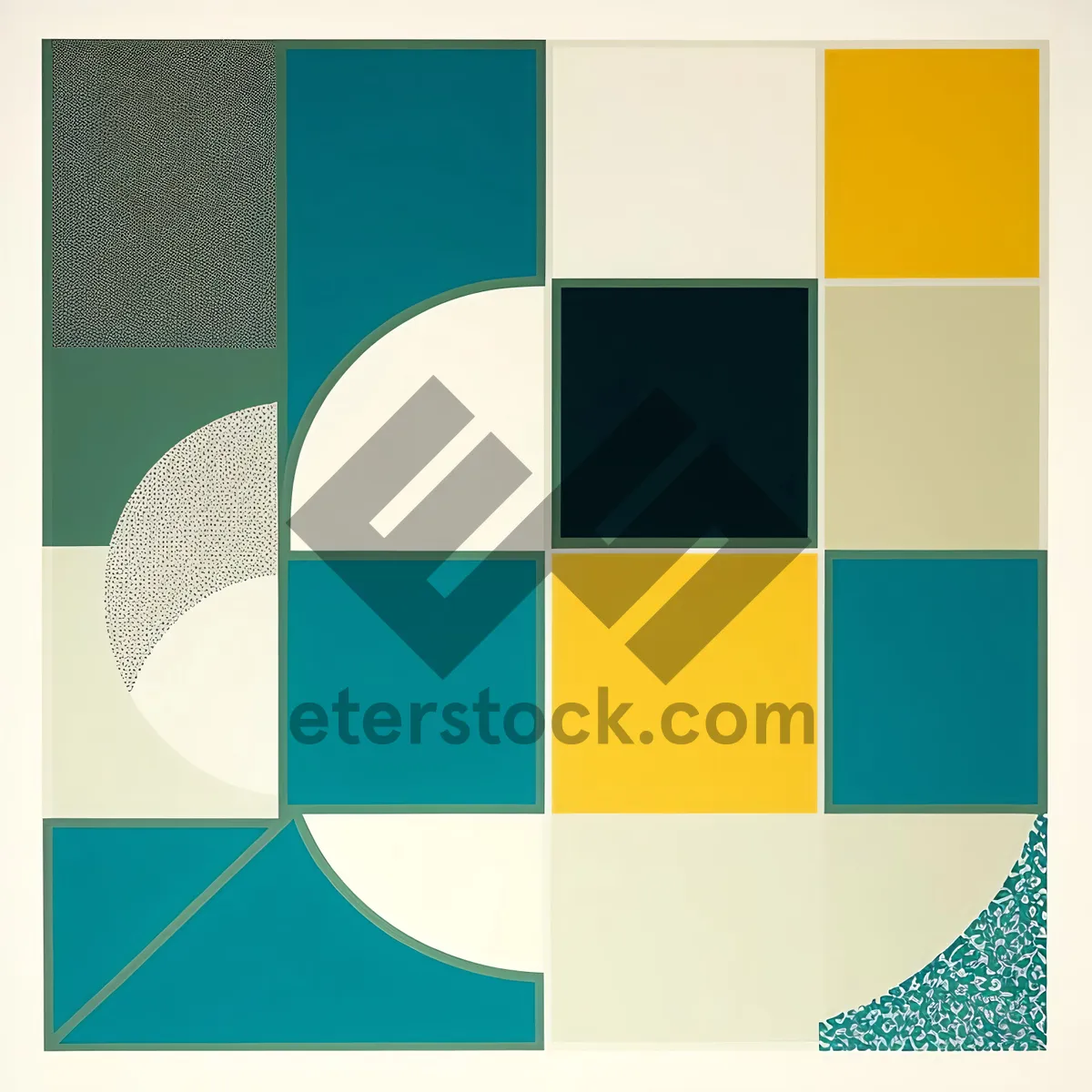 Picture of Colorful geometric mosaic tile pattern for modern design.