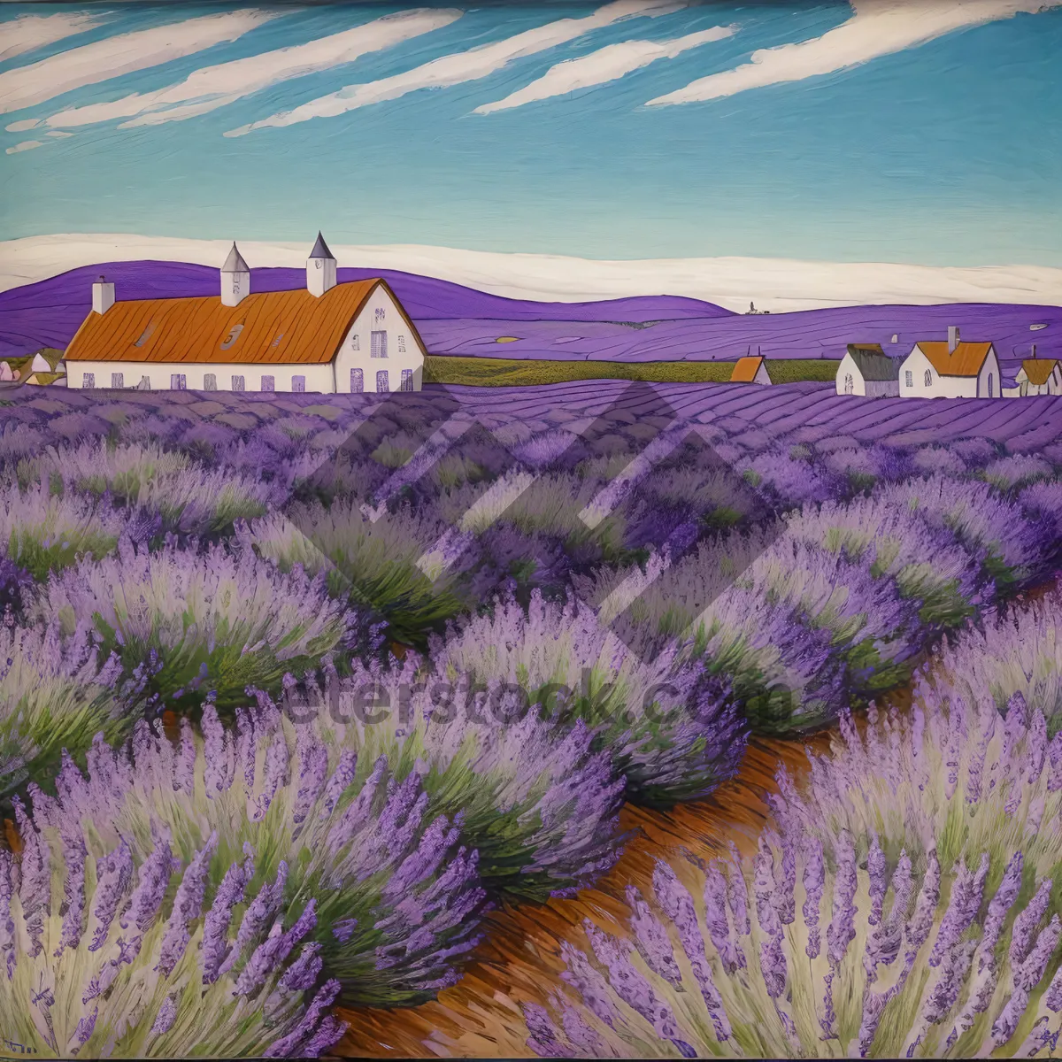 Picture of Lavender Artichoke in Colorful Field