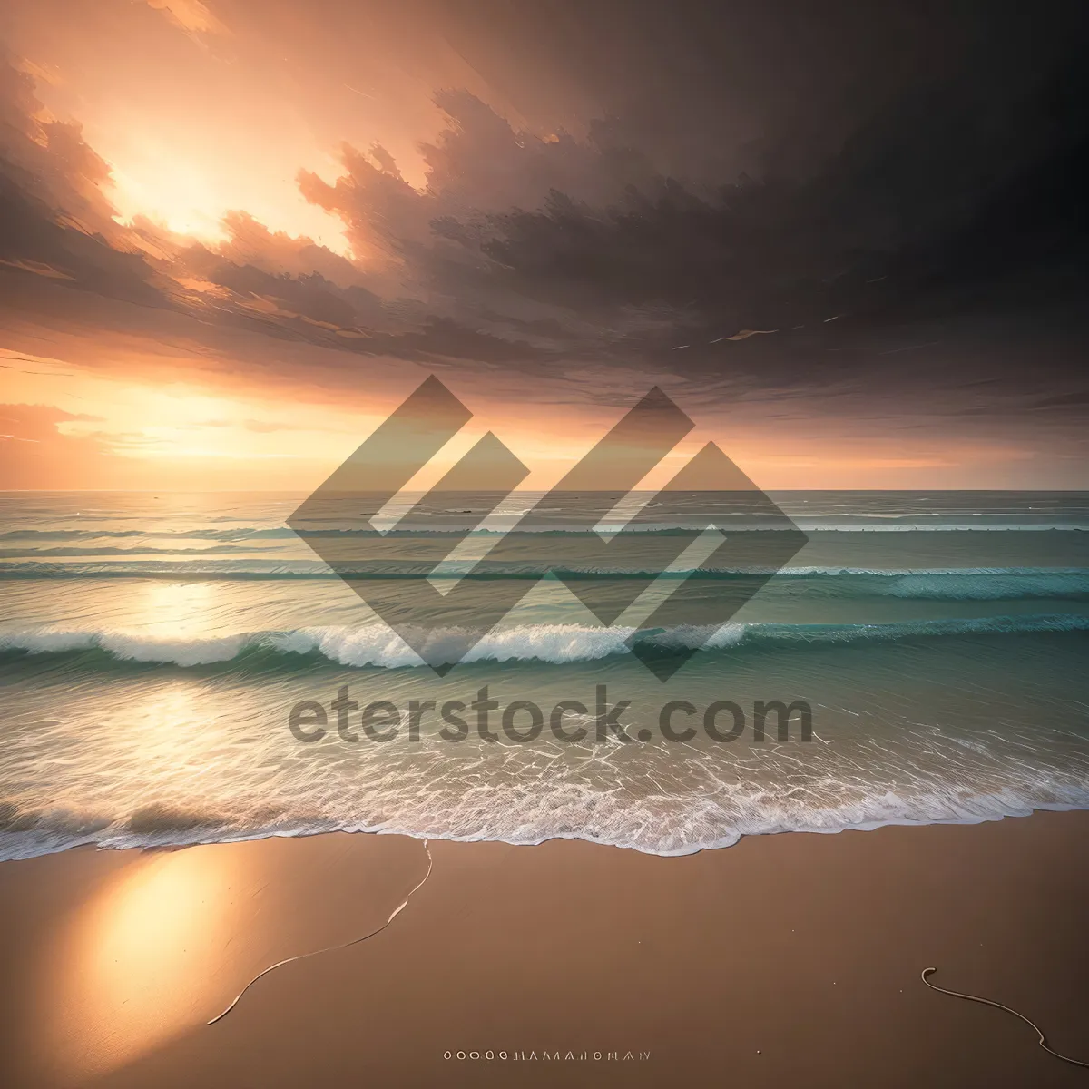 Picture of Tropical Sunset Over Beach: A Serene Evening