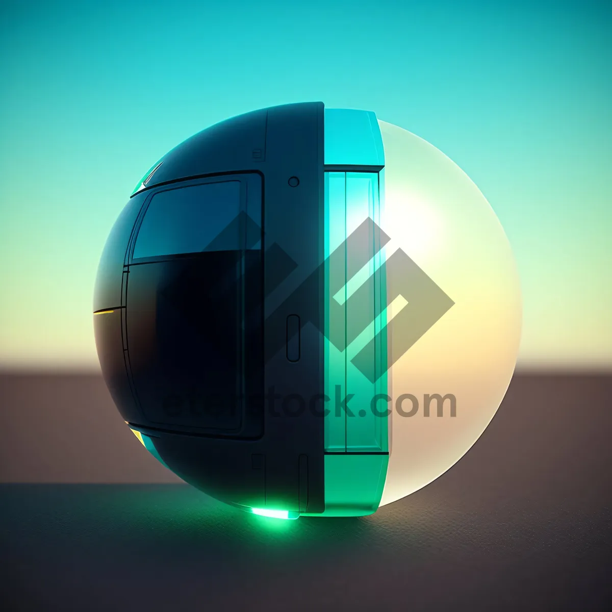 Picture of 3D Glass Soccer Ball with World Flag Reflection