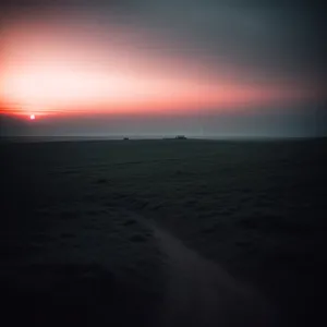 Picturesque Sunset over Serene Ocean Waves