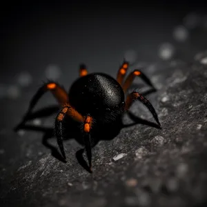 Close-up of Black Widow Spider - Detail Shot