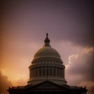 Iconic Cathedral amidst Historic Cityscape and Majestic Skyline